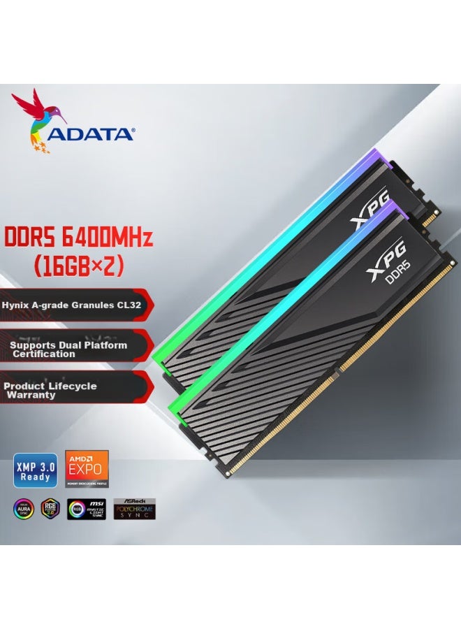Adata 32gb Kit Ddr5 6400 Desktop Memory Module Hynix A-die Chips Xpg Longyao D300g C32 - Image 1
