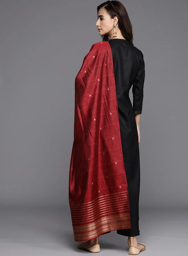 Libas Libas Solid Kurta and Mid Rise Palazzo with Dupatta Set