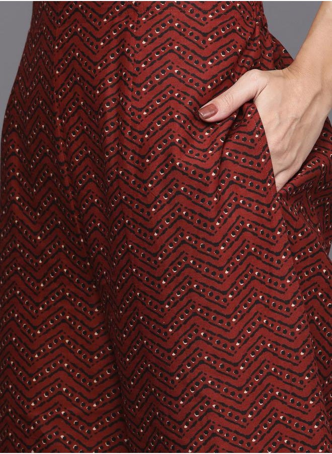 Libas All-Over Print Straight Kurta and Palazzo with Dupatta Set by Styli  - Image 5
