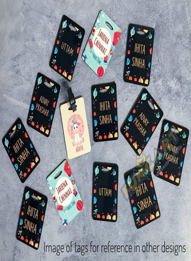 Funcart Customized Luggage Tag for Travel/School - Sailor Theme - Personalized Name - MDF 2.5 * 3.75" Multicolor - Single Side Print - Image 2