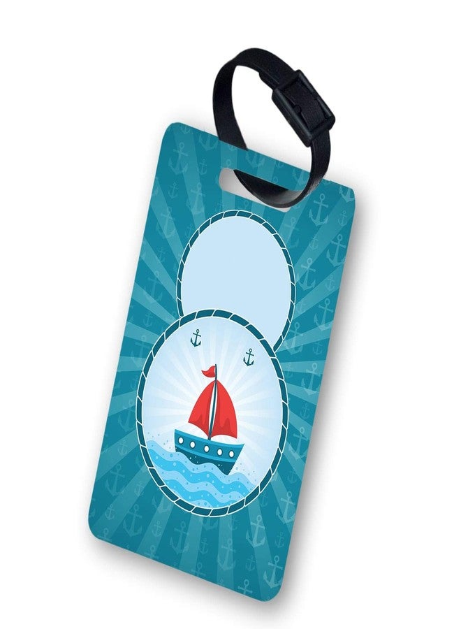 Funcart Customized Luggage Tag for Travel/School - Sailor Theme - Personalized Name - MDF 2.5 * 3.75" Multicolor - Single Side Print - Image 1