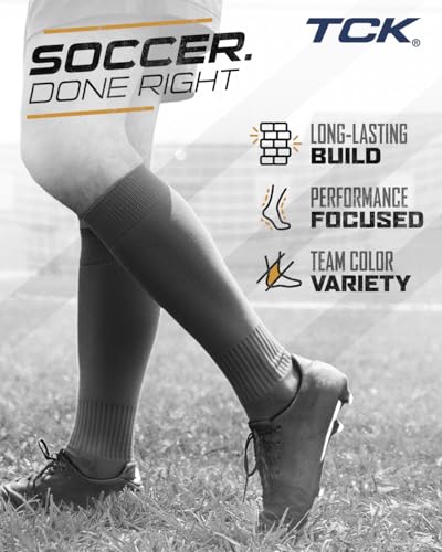 TCK Black Soccer Socks Youth Boys Girls Womens Mens Performance Sport Sock Knee High Soccer Socks Kids Finale (Black, Medium) - Image 4