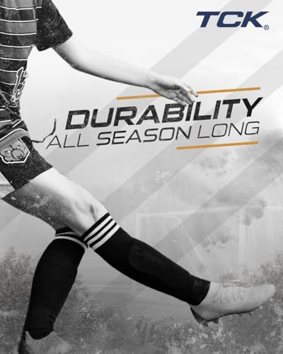 TCK Black Soccer Socks Youth Boys Girls Womens Mens Performance Sport Sock Knee High Soccer Socks Kids Finale (Black, Medium) - Image 3