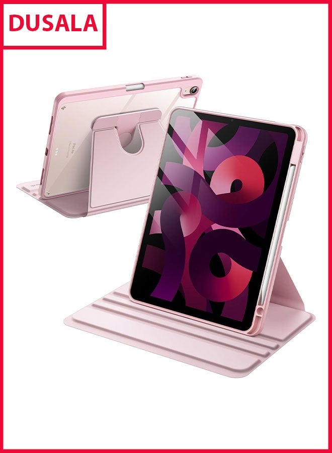 DUSALA Rotating Case for iPad Air 5 (10.9-Inch,2022) with Pencil Holder,360 Degree Rotation Protective Stand Slim Cover Clear Back, Auto Wake/Sleep (iPad Air 5) - Image 1