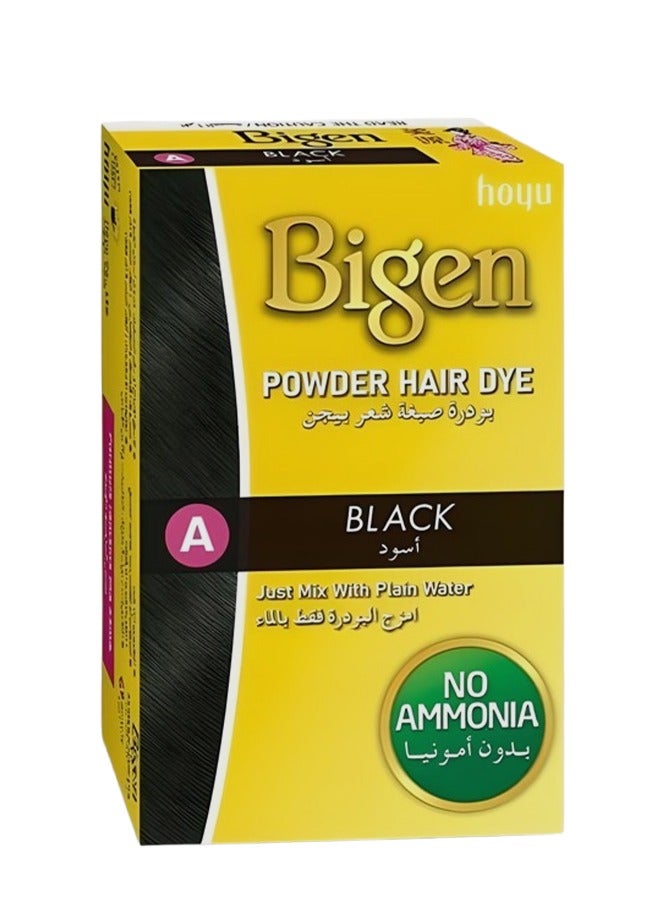 بايجن بودرة صبغة الشعر السوداء المختلطة بالماء العادي بدون أمونيا 6 جرام