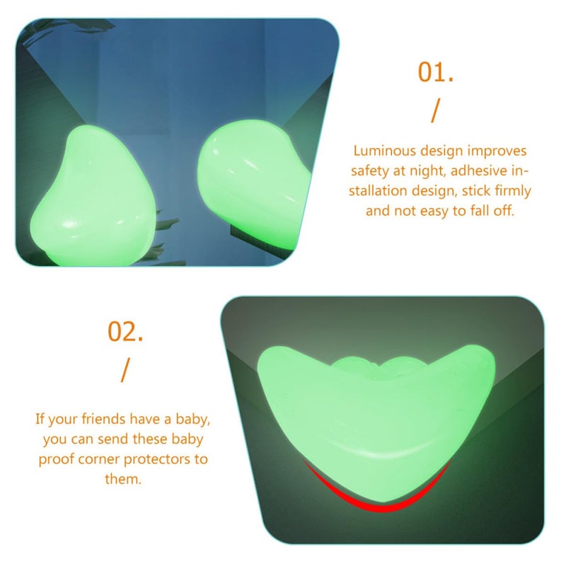 6Pcs Luminous Corner Protectors Waterdrop Wing Pattern Safety Bumpers for Furniture Tables Desks - Image 5