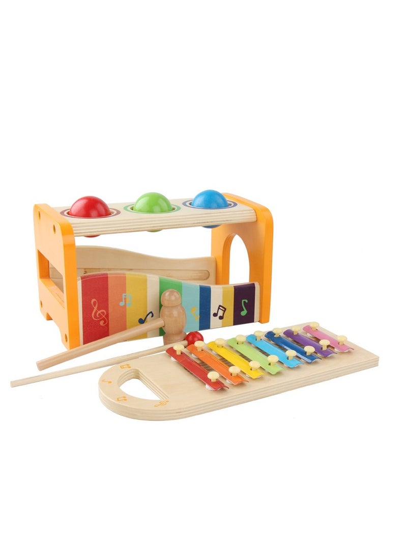 Pound u0026 Tap Bench With Slide Out Xylophone Award Winning Durable Wooden Musical Pounding Toy For Toddlers, Multifunctional And Bright Colours - Image 2