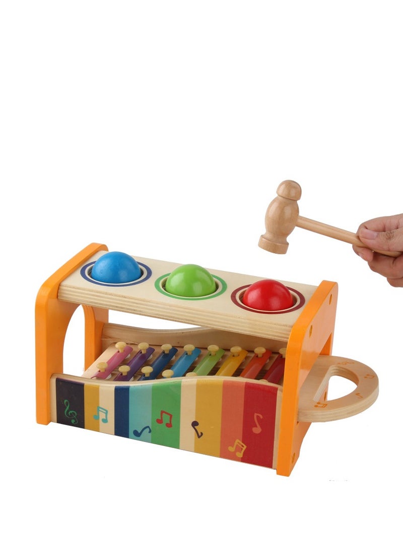 Pound u0026 Tap Bench With Slide Out Xylophone Award Winning Durable Wooden Musical Pounding Toy For Toddlers, Multifunctional And Bright Colours - Image 3