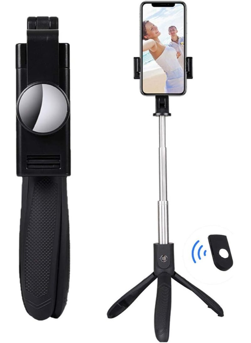 Tripod Extendable Selfie Stick With Bluetooth Remote Black  - Image 1