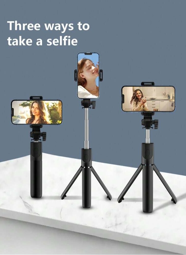 Tripod Extendable Selfie Stick With Bluetooth Remote Black  - Image 3