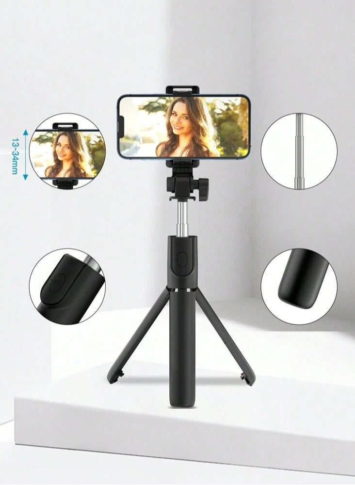 Tripod Extendable Selfie Stick With Bluetooth Remote Black  - Image 4