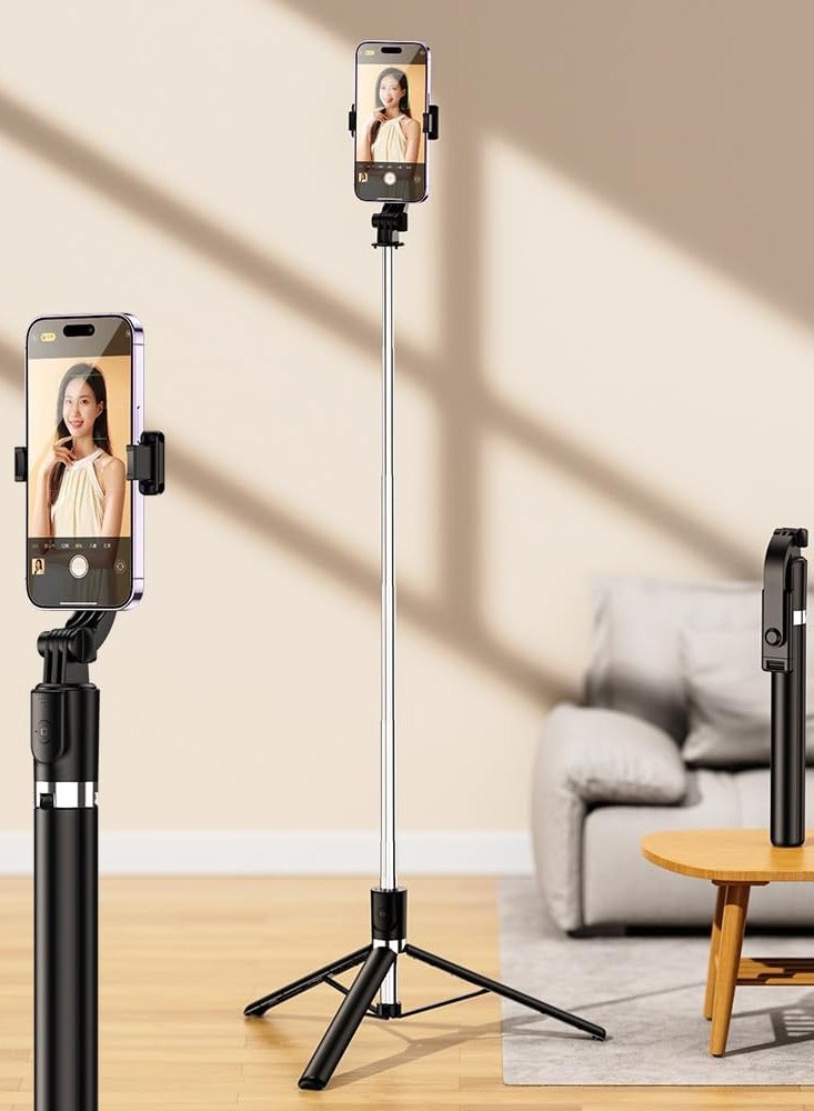 Tripod Extendable Selfie Stick With Bluetooth Remote Black  - Image 5