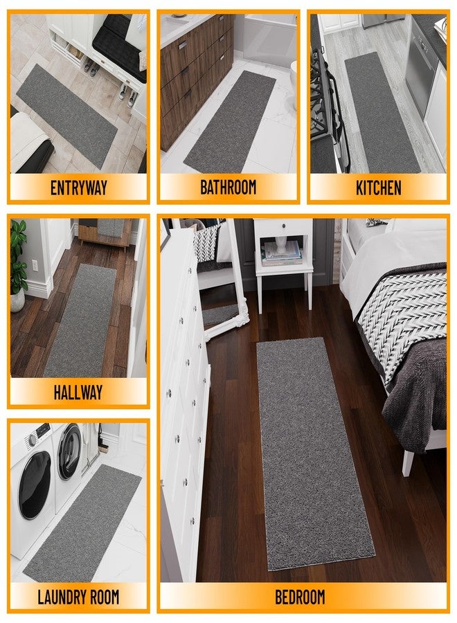 Ottomanson Non-Slip Bathroom Mat, Plush Soft Shag Bath Rug, Floor Mat for Entry Areas and Bedrooms, 3' x 4', Gray - Image 3