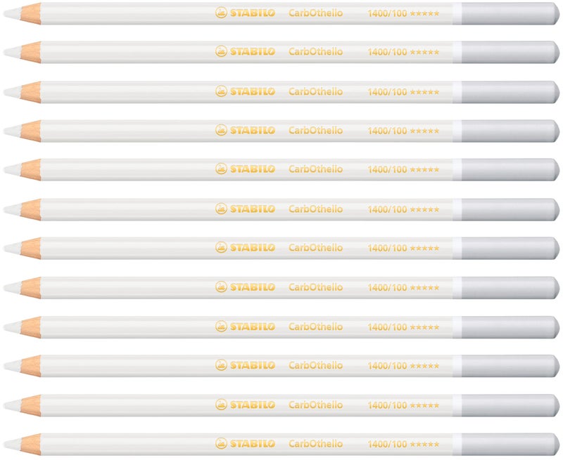 Stabilo CarbOthello Pastel Pencil - No. 100 - Titanium White - Box of 12 - Image 1