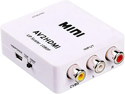 ETZIN AV to HDMI, 1080P Mini RCA Composite CVBS AV to HDMI Video Audio Converter Adapter Supporting PAL/NTSC with USB Charge Cable for PC Laptop Xbox PS4 PS3 TV STB VHS VCR Camera DVD - Image 1