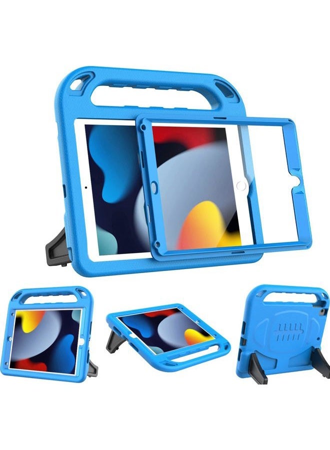 BMOUO Kids Case for New iPad 10.2 2021/2020/2019 - iPad 9th/8th/7th Generation Case for Kids, with Built-in Screen Protector, Shockproof Handle Stand Kids Case for iPad 10.2" (9th/8th/7th Gen) - Blue - Image 1