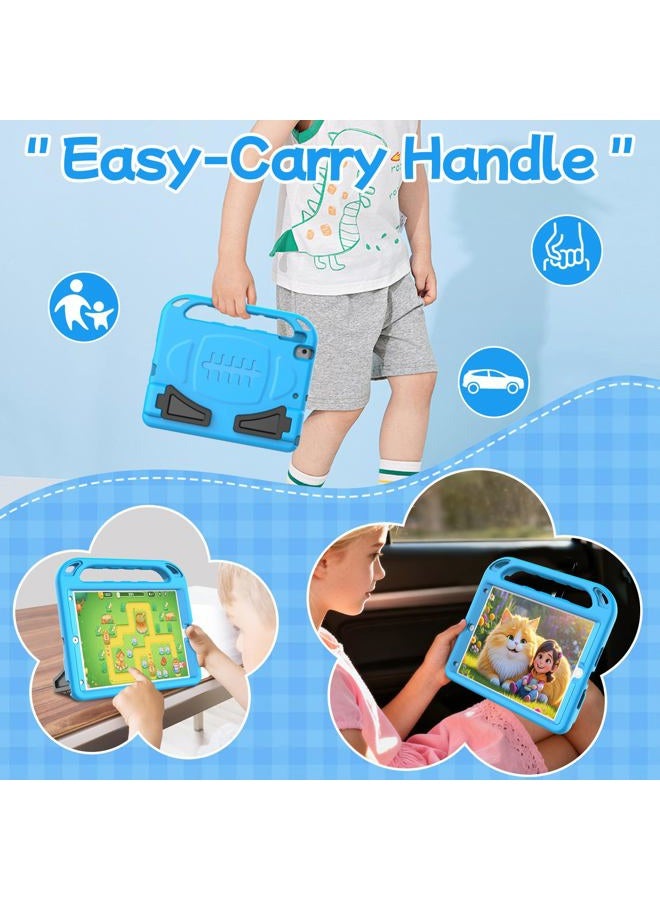 BMOUO Kids Case for New iPad 10.2 2021/2020/2019 - iPad 9th/8th/7th Generation Case for Kids, with Built-in Screen Protector, Shockproof Handle Stand Kids Case for iPad 10.2" (9th/8th/7th Gen) - Blue - Image 4
