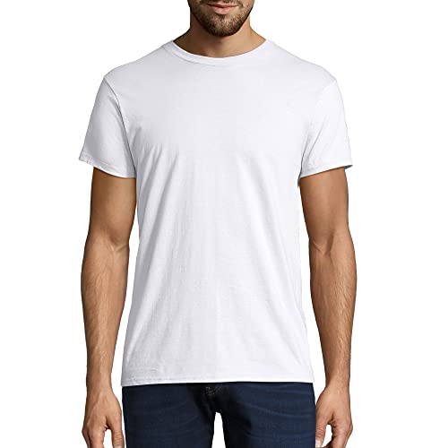 Hanes Men's Nano Premium Cotton T-Shirt (Pack of 2), White, Small - Image 2