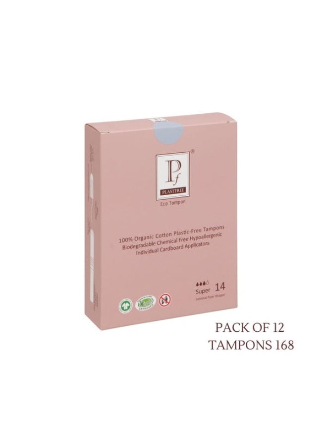 PLASTFREE 100% Organic Cardboard Applicator Tampons - Regular - Image 1