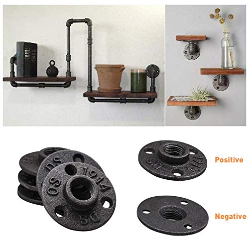 Home TZH 3/4" Floor Flange, Home TZH Malleable Iron Threaded Pipe Flange Fittings for Industrial vintage style, Flanges with Threaded Hole for DIY Project/Furniture/Shelving Decoration(4 Pack) - Image 4