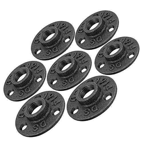 Home TZH 3/4" Floor Flange, Home TZH Malleable Iron Threaded Pipe Flange Fittings for Industrial vintage style, Flanges with Threaded Hole for DIY Project/Furniture/Shelving Decoration(4 Pack) - Image 3