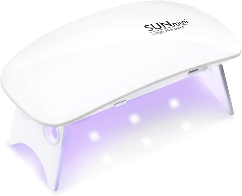 6W UV LED Nail Dryer, Portable Curing Lamp Light Fast Drying for Manicure/Pedicure, 2 Timing Settings 45s/60s, UV Lamp with USB - White