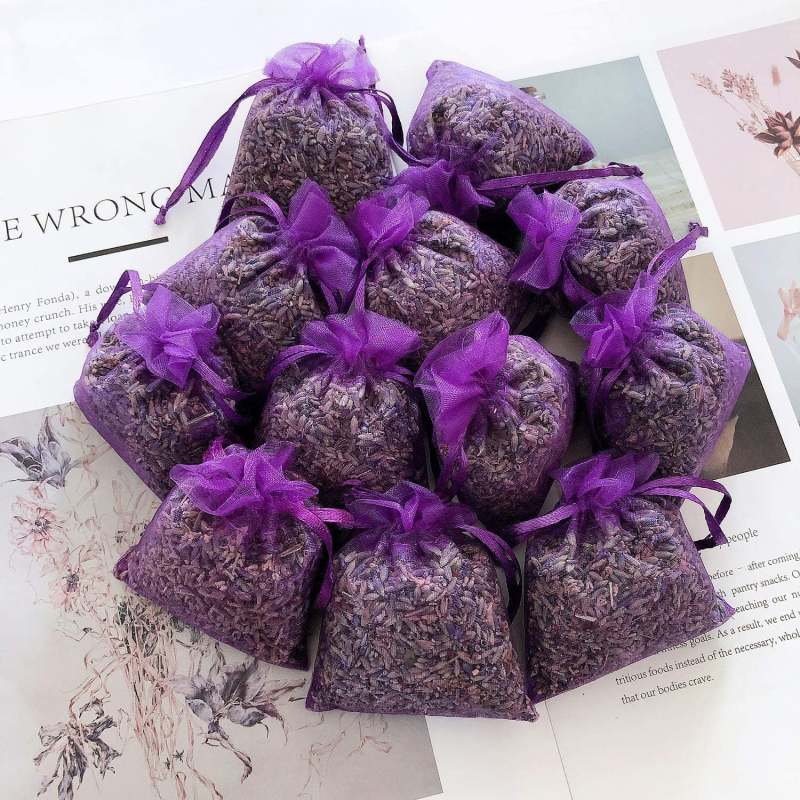 Natural Dried Lavender Sachet 18 Bags Household Bedroom Underwear Cabinet Fragrance Deodorant Purple - Image 1