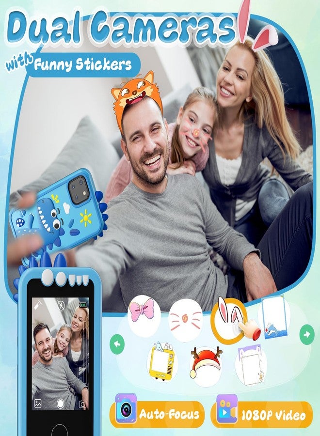 WINWEND Smart Phone for Kids, HD Dual Camera, Travel Toy, Preschool Learning Toy, Christmas & Birthday Gift for Girls & Boys 3-14, Blue - Image 3