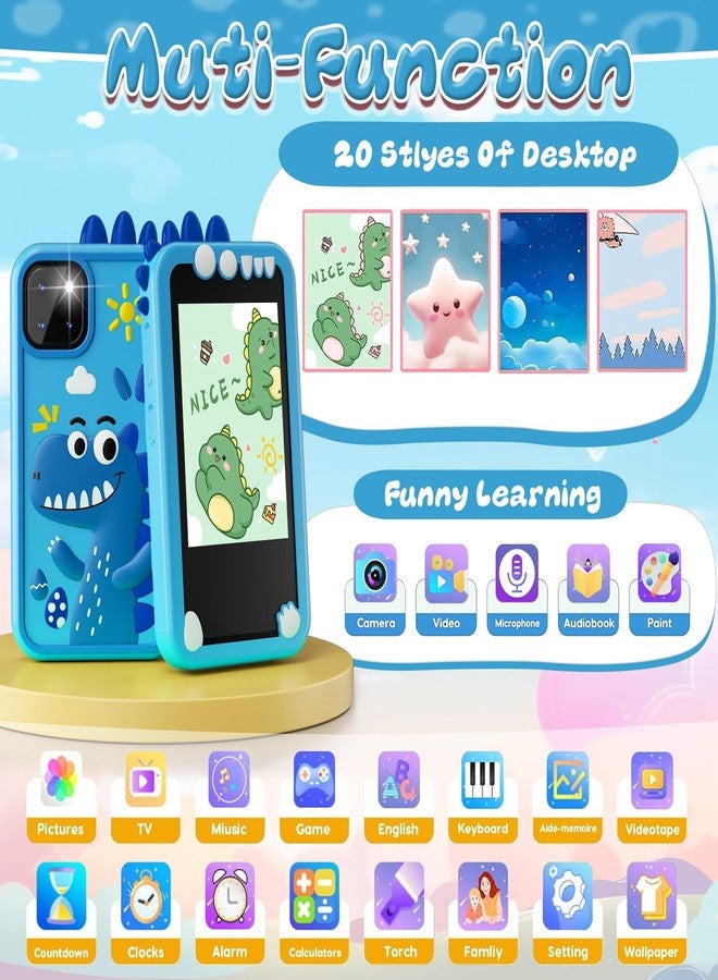 WINWEND Smart Phone for Kids, HD Dual Camera, Travel Toy, Preschool Learning Toy, Christmas & Birthday Gift for Girls & Boys 3-14, Blue - Image 2