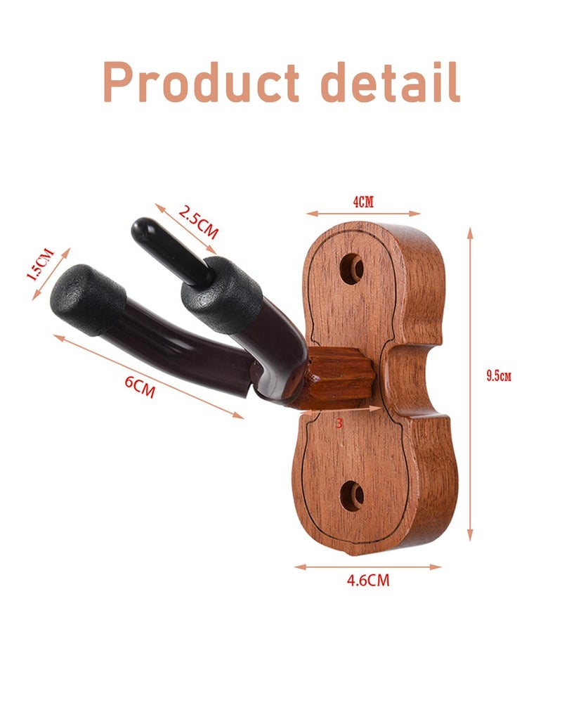 KalamkariX Violin Stand, Mahogany Wood Violin Hook with Hard Case, Adjustable Height for Musicians, Portable Foldable Design for Outdoor Use, Violin Accessories, Violin Musical Instrument Stander - Image 2