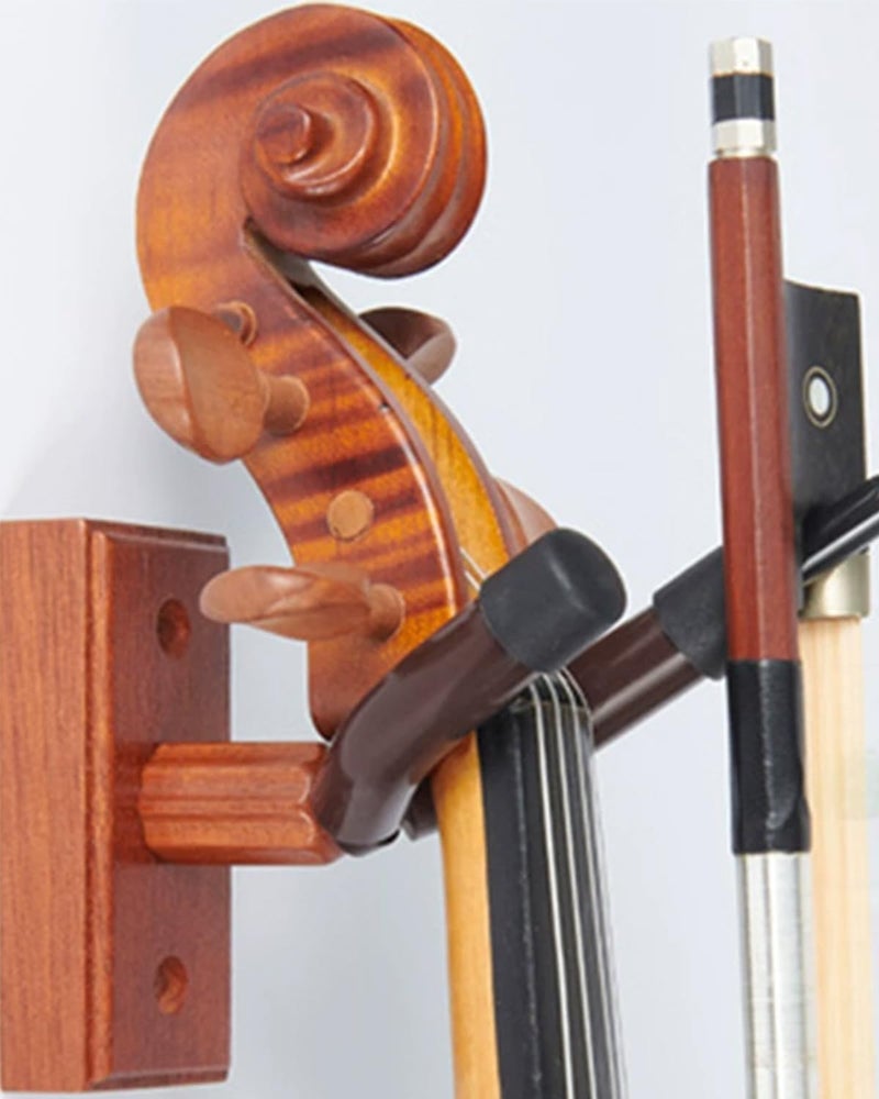 KalamkariX Violin Stand, Mahogany Wood Violin Hook with Hard Case, Adjustable Height for Musicians, Portable Foldable Design for Outdoor Use, Violin Accessories, Violin Musical Instrument Stander - Image 4