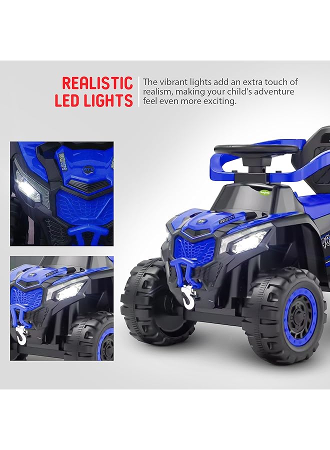 BAYBEE Monster 2 In 1 Baby Ride On Car For Kids Ride On Baby Car With Push Handle Lights Safety Bar & Music | Kids Push Car For Babies | Push Ride On Car For Kid 1 3 Years Boy Girl (Blue) - Image 3