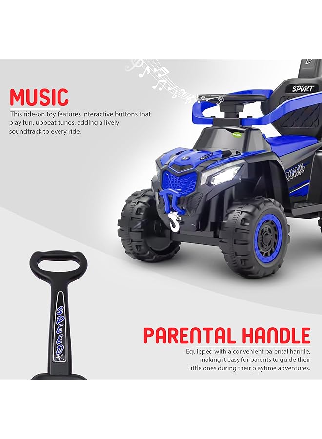 BAYBEE Monster 2 In 1 Baby Ride On Car For Kids Ride On Baby Car With Push Handle Lights Safety Bar & Music | Kids Push Car For Babies | Push Ride On Car For Kid 1 3 Years Boy Girl (Blue) - Image 4