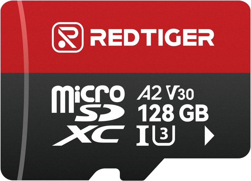 REDTIGER High Speed 128GB Micro SD Card with Adapter - UHS-I Class 10, U3, V30 for 4K Video Recording - Image 1