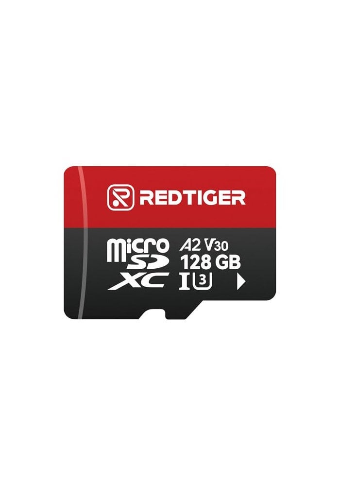 REDTIGER High Speed 128GB Micro SD Card with Adapter microSDXC UHSI Class 10 U3 V30 A2 Support for Dash Cam and 4K Video Recording Compatible with F7NPV07F9F7NTV04F17VP20A4F17PLUS - Image 1