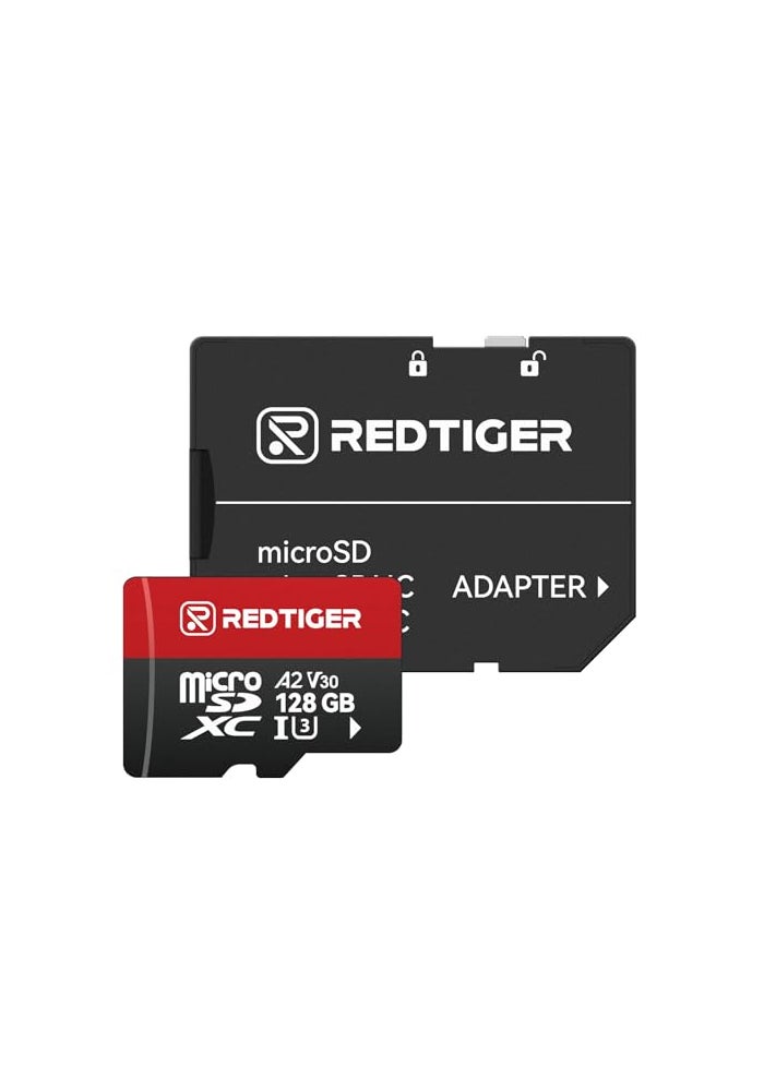 REDTIGER High Speed 128GB Micro SD Card with Adapter microSDXC UHSI Class 10 U3 V30 A2 Support for Dash Cam and 4K Video Recording Compatible with F7NPV07F9F7NTV04F17VP20A4F17PLUS - Image 3