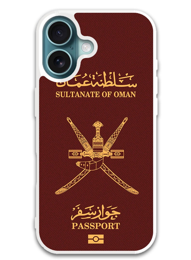 Theodor Protective Case Cover For APPLE IPHONE 16 Oman Passport (White Bumper) - Image 1