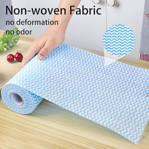 Faliuepe Disposable Dish Cloths Roll Reusable Kitchen Towels Heavy Duty Blue Cleaning Rags for Kitchen All Purpose Disposable Cleaning Towels-200 Sheets - Image 3