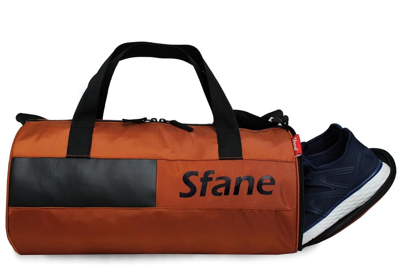 SFANE Polyester Shoulder/Sports Duffle/Gym Bag with Separate Shoe Compartment (Orange) - Image 1