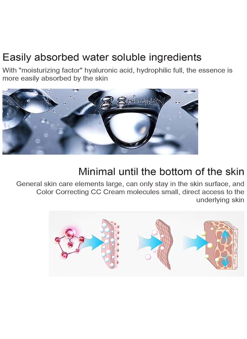 ibcccndc CC Cream Color Correcting Gel with Centella Asiatica Full Coverage Foundation Hydrating Cream and SPF 25 Sunscreen Even Skin Tone Moisturizing Hydrating Serum Dark  - Image 4