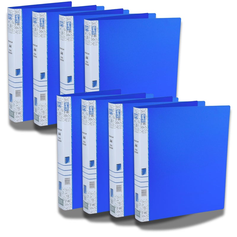 SPS A4 Size 2D Ring Binder File, Office File for Certificates and Documents | for Office and School Documentation, Blue - Pack of 8 - Image 5