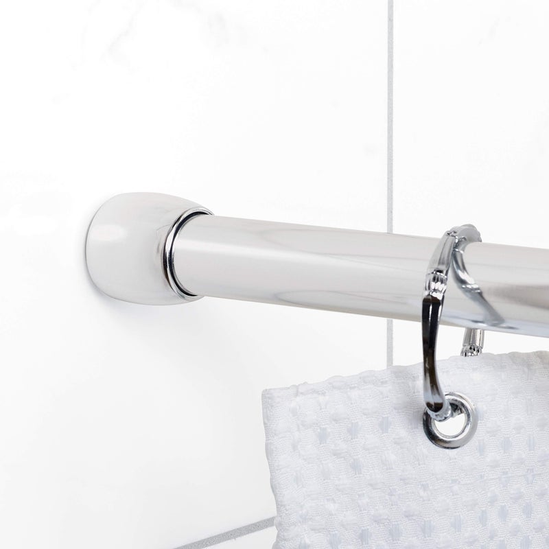 Zenna Home NeverRust Adjustable Tension Shower Curtain Rod, Rustproof and Stall-Sized, 30 to 43 Inches, Chrome - Image 2