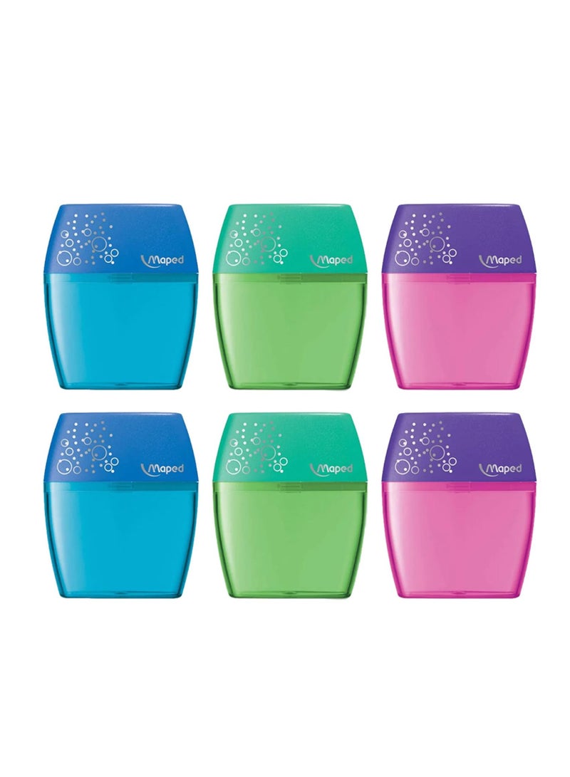 Maped 6-Piece Shaker Two Hole Sharpener Multicolour - Image 1