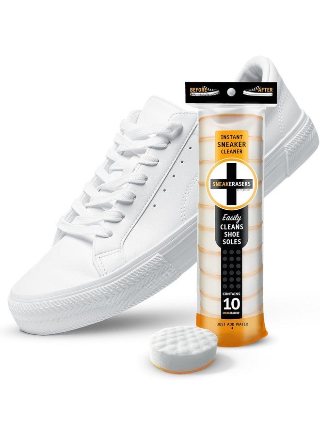 SneakERASERS SneakERASERS Sole and Sneaker Cleaner - Premium Shoe Cleaning Kit with Dual-Sided Sponges - Effective Shoe Cleaner for White Sneakers, Tennis Shoes - Easy, Gentle Rub Design, 10 Pack - Image 1