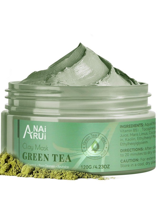 ANAI RUI Green Tea Mask Clay Mask For Poreless Deep Cleanse Green Tea Face Mask Blackhead Remover With Kaolin Aloe Collagen Pore Minimizer Hydrating Moisturizing - Image 1