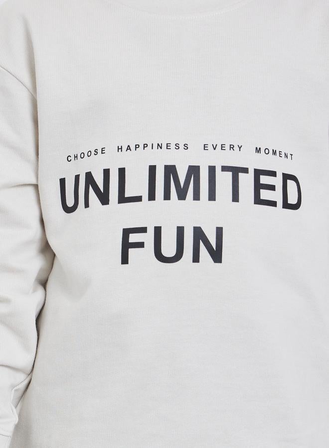 Styli Boys Off White Graphic Print Relaxed Fit Sweatshirt - Image 3