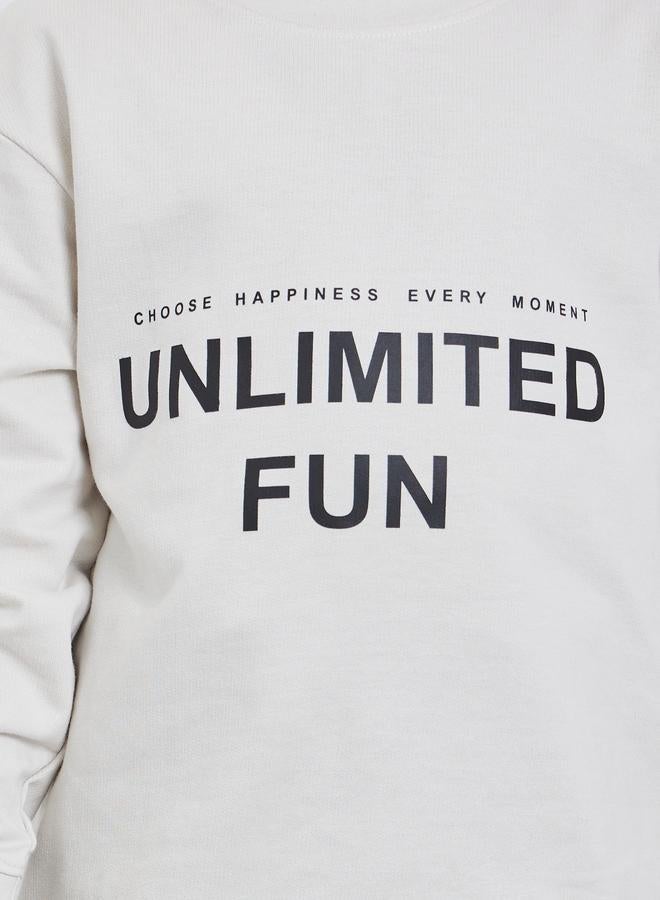 Styli Boys Off White Graphic Print Relaxed Fit Sweatshirt - Image 3