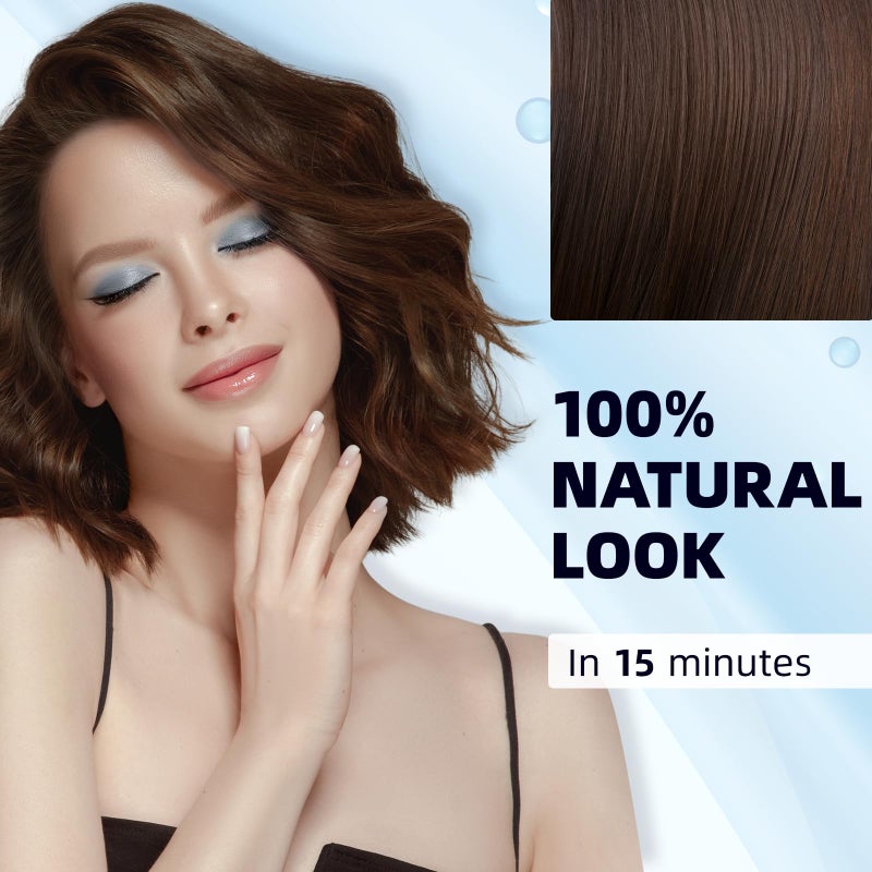 Ivnil Dark Brown Hair Dye Shampoo 3 in 1 for Women/Men Hair Color for Grey Coverage Seimi Permanent Instant Champu Para Canas Mujer for Men - Image 3