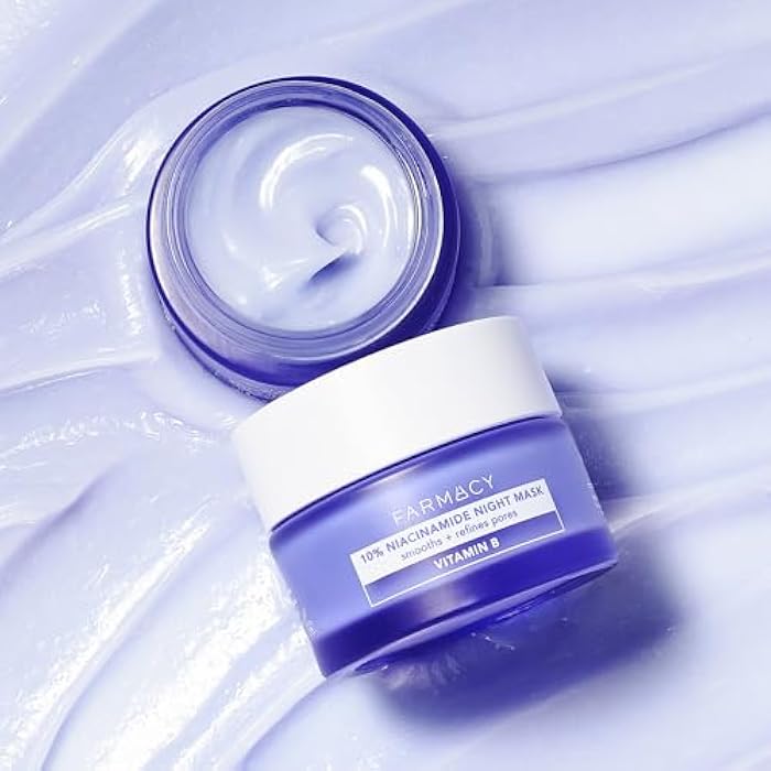 Farmacy Niacinamide Overnight Face Mask - Pore Refining Facial Mask with 10% Niacinamide - Replenishes Moisture Barrier with 3% Panthenol + Blueberry Seed Oil for Soft, Supple Skin (50ml) - Image 2
