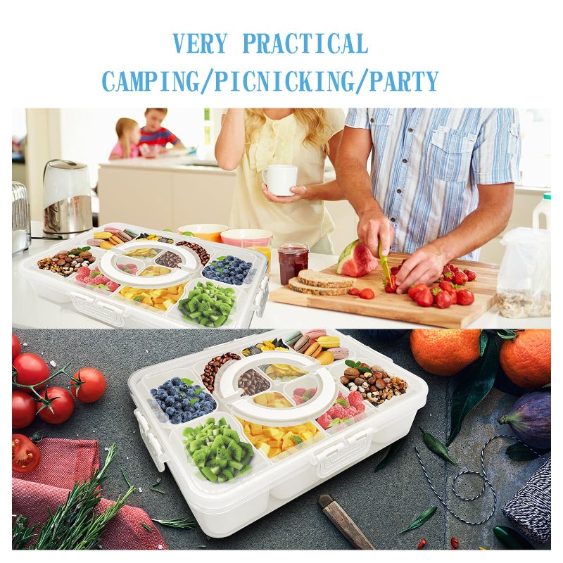 FZDSY 8-Compartment Snackle Snack Bowl with Lid-Microwave & Dishwasher Safe Divided Serving Bowl for Fruit,Veggies & Snacks-Portable Snack Organizer for Picnics,Road Trips & Parties (1 pcs 8 Compartment) - Image 5